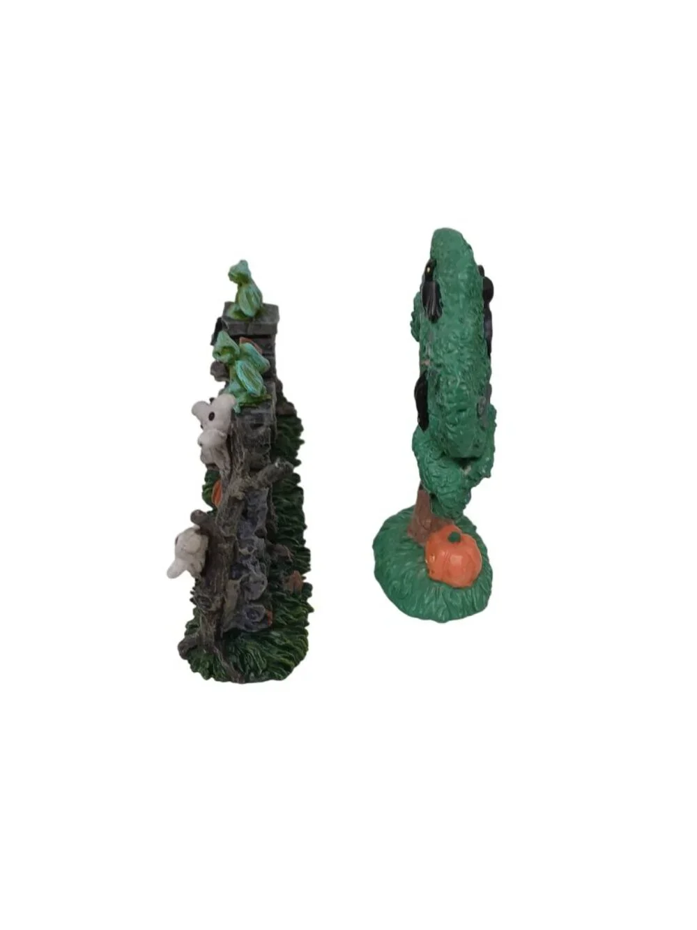 Halloween Village Figurines Spooky Haunted Fence Ghosts Tree Bats Decor #E-M3